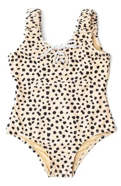 Shade Critters Kids' Dalmatian Leopard Lace-up One-piece Upf 50+ Swimsuit In Multi