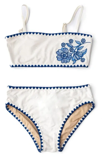Shade Critters Kids' Embroidered 2-piece Swimsuit In White