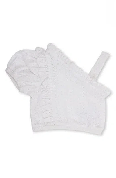 Shade Critters Kids' Eyelet One-shoulder Cover-up Top In White