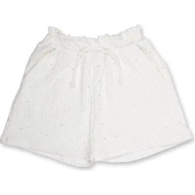 Shade Critters Kids' Eyelet Paperbag Cover-up Shorts In White