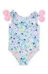 SHADE CRITTERS SHADE CRITTERS KIDS' FLOWER PRINT ONE-PIECE SWIMSUIT