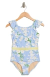 SHADE CRITTERS SHADE CRITTERS KIDS' GARDEN PARTY ONE-PIECE SWIMSUIT