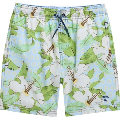 Shade Critters Kids' Hibiscus Swim Trunks In Green