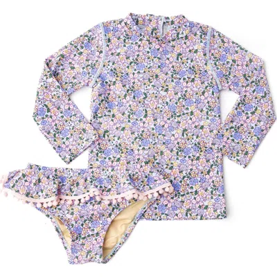 Shade Critters Babies'  Kids' Long Sleeve Two-piece Rashguard Swimsuit In Blue