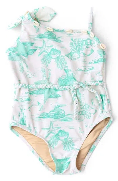 Shade Critters Kids' Mermaid Toile One-shoulder One-piece Upf 50+ Swimsuit In Multi