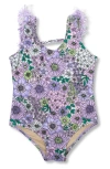 SHADE CRITTERS KIDS' MOD FLORAL ONE-PIECE SWIMSUIT