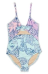 SHADE CRITTERS SHADE CRITTERS KIDS' PAISLEY CUTOUT ONE-PIECE SWIMSUIT