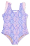 SHADE CRITTERS SHADE CRITTERS KIDS' PYTHON PRINT ONE-PIECE SWIMSUIT