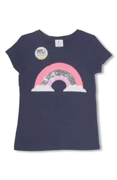 Shade Critters Kids' Rainbow Sequin T-shirt In Navy
