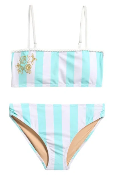 Shade Critters Kids' Seashore Stripe Two-piece Swimsuit In Blue