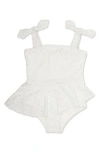 Shade Critters Kids' Skirted Eyelet One-piece Swimsuit In White