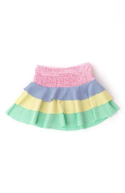Shade Critters Kids' Stripe Seersucker Ruffle Tiered Cover-up Skirt In Multi