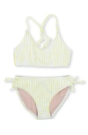 SHADE CRITTERS SHADE CRITTERS KIDS' STRIPE TERRY CLOTH TWO-PIECE SWIMSUIT