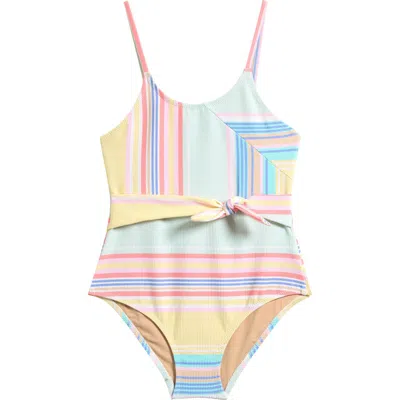 Shade Critters Kids' Stripe Tie Front One-piece Swimsuit In Multi