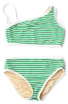Shade Critters Kids' Stripe Two-piece Swimsuit In Green