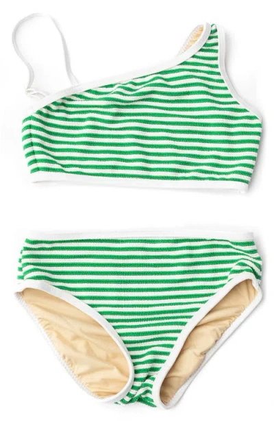 Shade Critters Kids' Stripe Two-piece Swimsuit In Green