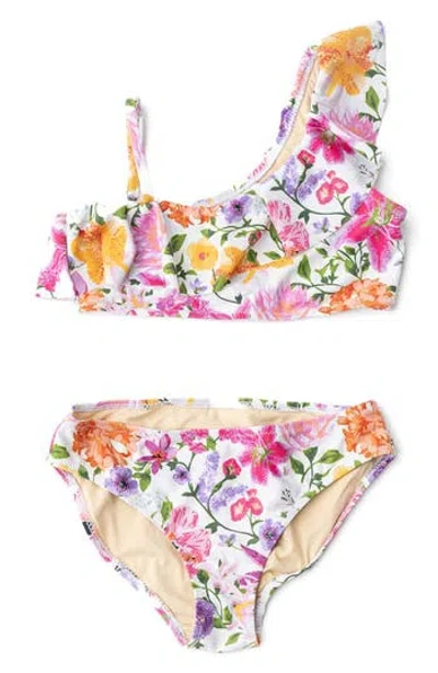 Shade Critters Kids' Summer Garden Two-piece Upf 50+ Swimsuit In Pink
