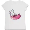 Shade Critters Kids' Swan Sequin T-shirt In White