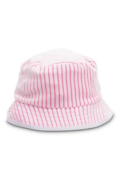 Shade Critters Kids' Terry Stripe Bucket Hat In Pink