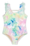 SHADE CRITTERS SHADE CRITTERS KIDS' TIE DYE SHIMMER ONE-PIECE SWIMSUIT