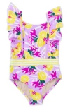 SHADE CRITTERS KIDS' TROPICAL LEMON ONE-PIECE SWIMSUIT