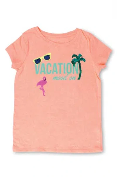 Shade Critters Kids' Vacay Sequin T-shirt In Coral
