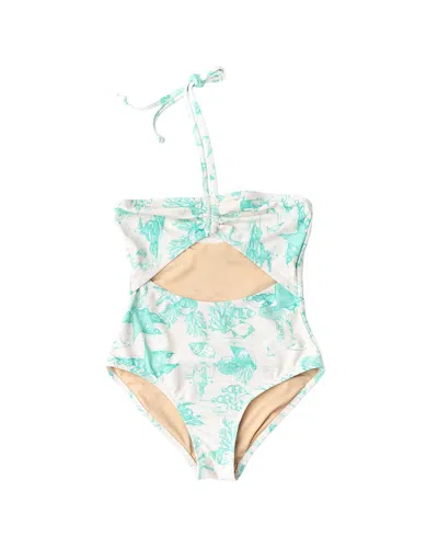 Shade Critters Kids'  Mermaid Toile Girls Halter Cut Out Swimsuit In Brown