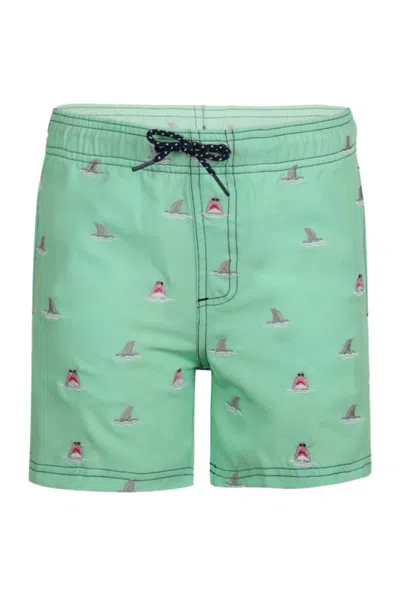 Shade Critters Mint Shark Icon Boys Trunks In Green