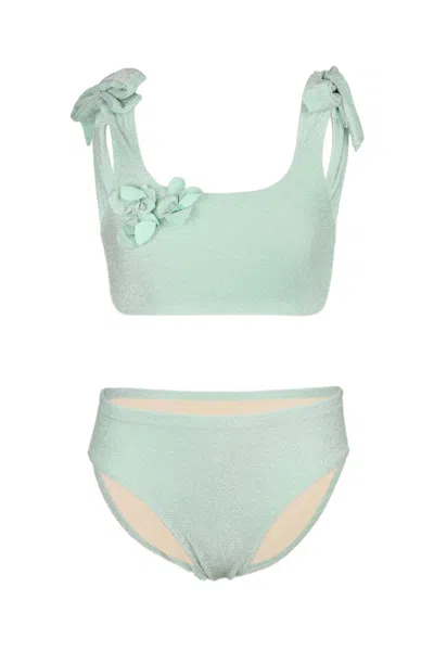 Shade Critters Mint Shimmer Flowers Bikini In Blue