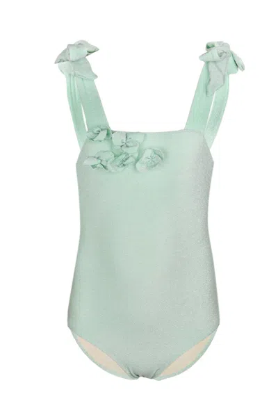 Shade Critters Mint Shimmer Flowers One Piece In Blue