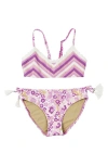 Shade Critters Mixed Media Two-piece Swimsuit In Purple