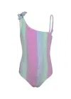 Shade Critters Ocean Ombre Girls Shimmer One Shoulder One Piece Swimsuit In Multi