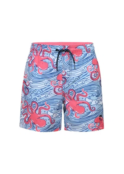 Shade Critters Octopus Waves Boys 4 Way Stretch Swim Trunks In Multi