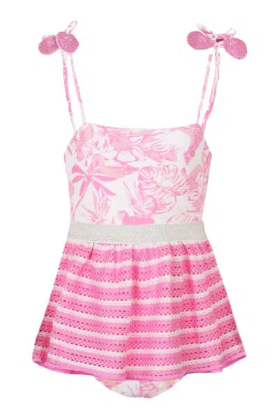 Shade Critters Pink Paradise One Piece With Crochet Skirt In Multi