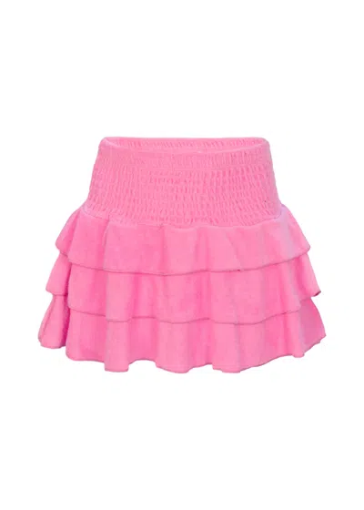 Shade Critters Pink Terry Girls Smocked Skirt