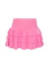 Shade Critters Pink Terry Girls Smocked Skirt In Multi