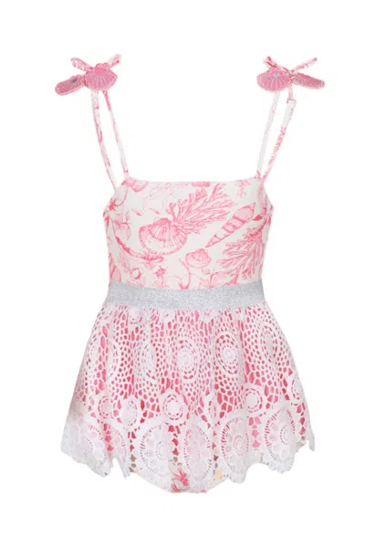Shade Critters Seaside Toile One Piece With Skirt In Pink