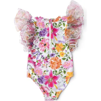 Shade Critters Babies'  Summer Gardens Ruffle One-piece Swimsuit In Pink
