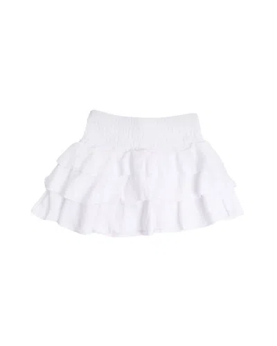 Shade Critters Kids'  Terry Girls Smocked Skirt In White