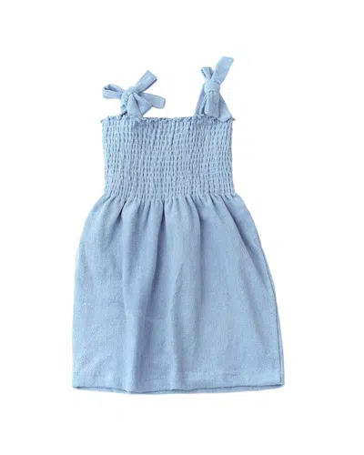 Shade Critters Kids'  Terry Girls Smocked Tank Dress In Blue