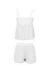 Shade Critters White Girls Crochet Peplum Tank &amp; Short Cover Up Set In White