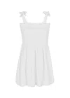 Shade Critters White Terry Girls Smocked Tank Dress In White