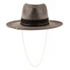 Shaded The Label Kynance Grey Wool Mens Fedora Hat With Sterling Silver Jewellery In Gray