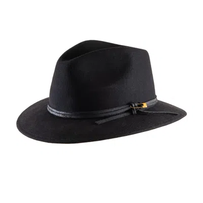 Shaded The Label Mens Mylor Black Wool Trilby Hat