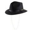 Shaded The Label Mens Mylor Black Wool Trilby Hat With Sterling Silver Jewellery In Black