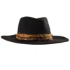Shaded The Label Women's Black / Brown Kynance Black Leopard Wool Fedora Hat In Multi
