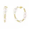 Shaded The Label Women's Constantine Gold Pearl Hoop Earrings