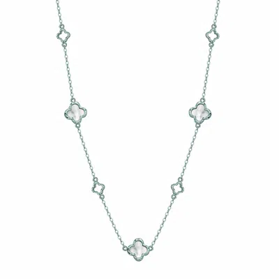 Shaded The Label Women's Fiadh Silver Pearl Clover Necklace