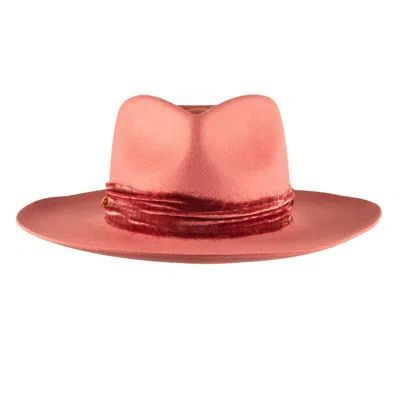Shaded The Label Women's Hendra Pink Velvet Fedora Hat