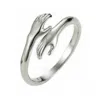 Shaded The Label Women's Hugging Hands Wraparound Sterling Silver Ring